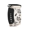 Venta Caliente de Amazon Adecuado para Correa de Apple Watch iwatch Hebilla de Mariposa Bicolor Tallado Silicona Correa de Reloj iwatch