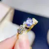 ¡Anillo de Tanzanita Natural! ¡Hermoso Color Morado, Completamente Pulido, Finamente Elaborado en Plata 925! Piedra Principal 5*7mm
