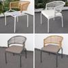 Silla Nórdica para Exterior Patio Exterior Villa Jardín Silla de Ocio Individual Aleación de Aluminio Respaldo de Ratán Silla de Comedor
