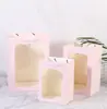 Saco de Papel com Janela Transparente, Saco de Presente com Janela, Saco para Embalagem de Presente de Dia dos Namorados, Bolsa de Mão, Saco com Janela Transparente