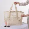Bolsa de Rede para Natação Transfronteiriça Bolsa de Praia para Mulheres, Bolsa de Rede de Grande Capacidade, Bolsa de Armazenamento de Equipamentos de Roupa de Banho Infantil, Bolsa de Rede Tecida Dobrável