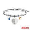 Pulseira Europeia e Americana Transfronteiriça Aço Inoxidável Osso de Cobra Diamante Azul Temporada de Formatura Presente Comemorativo de Feriado Gravação Aço Titânio Atacado
