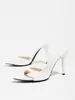 Tacones 25 Llegada Nueva de Verano Punta Fina Punta Abierta Tacón de Aguja Tira Única Chanclas Moda Exterior Versátiles Frescas Sandalias Ventilador