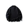 Roupas Vintage 25 Outono Novo Retro Americano Simples Cor Sólida Meio Zíper Gola Reversível Solta Versátil Ombro Caído Moletom