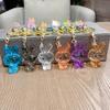 Llavero de conejo de cristal acrílico creativo exquisito llavero para coche colgante para bolso de mujer regalo pequeño al por mayor para máquina de garras