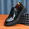 Zapatos Mengke hechos a mano para hombre, de cuero genuino, de talla grande, informales, de negocios, con plataforma británica, con aumento de altura, zapatos formales brillantes.