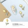 Nueva aleación de joyería para uñas con diseño de tulipán, rosa, diamante, decoración de uñas con destellos, joyería pura para uñas.