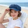 Atacado 2026 Primavera Novo Chapéu Octogonal de Sarja para Mulheres, Estilo Coreano, Emagrecimento Facial, Chapéu de Sol Versátil, Chapéu de Artista Retrô, Moderno