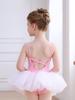 Ropa de Baile Infantil Verano Tirantes Mono Falda Tutú Correa Cruzada Body de Práctica de Ballet Falda Tutú de Organza
