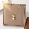 Colar de borla de diamante com esmalte de gota de luxo leve estilo francês microincrustado para mulheres, corrente de clavícula doce de dopamina da moda de alta qualidade