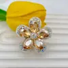 Aleación de Industria Pesada Hueca Diamante Flores de Cinco Pétalos Agujero Recto Cuentas Cadena de Teléfono Móvil DIY Colgante Llavero Accesorios de Bolígrafo con Cuentas