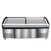 Vitrina Fría para Restaurante, Comida Cocinada, Verduras Estofadas, Barbacoa, Refrigerador Comercial, Congelador, Mesa de Hielo, Gabinete de Pedidos, Tres Niveles