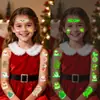Pegatinas de Tatuaje Navideñas Luminiscentes para Niños, Cruzando la Frontera, con Papá Noel, Renos, Lindos Diseños para Brazos y Pegatinas Divertidas para la Cara de Fiesta