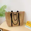 Bolso tejido transfronterizo para mujer, nuevo bolso de paja casual de moda, bolso de hombro tipo tote simple y versátil de nicho para el verano 2026