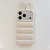 Capa 3D de Coelho com Estampa Floral para Apple 17 Pro Max, Fofa para iPhone 16, 15, 14 para Meninas