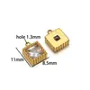 Pingente de Vidro Cristal com Trevo Coração Aço Inoxidável Ouro 18K DIY Colar Pulseira Acessórios de Joia Transfronteiriço