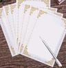 Papel de Carta Vintage con Borde de Encaje, Papel Kraft, Papel de Carta en Blanco Rayado A4 B5 A5, Papel de Carta Artístico Creativo, Papel Especial para Escribir a Mano