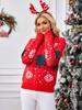 Suéter Vermelho de Natal Novo Europeu e Americano Transfronteiriço 2025 Outono e Inverno Feminino Suéter de Tricô Pulôver Jacquard Árvore de Natal