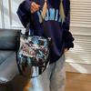 Graffiti Crossbody Grande Capacidade Bolsa de Ombro Nylon Mochila Unissex Ferramentas Funcionais Bolsa Mensageiro Estudante Bolsa Da Moda