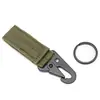 Llavero táctico de nailon con cierre de cinta para exteriores, estilo militar, multifuncional, para escalada, con gancho y hebilla colgante