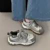 Zapatos casuales tipo dad shoes deportivos finos 2026 para mujer, zapatos de vestir estilo ins, malla con bloques de color, transpirables, para correr, moda de otoño