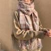Bufanda de Cachemir Sintético para Mujer, Chal de Cuadros Coreano de Invierno con Borlas, Doble Uso Simple Otoño e Invierno Engrosado Cálido para el Cuello Venta al por Mayor