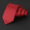 Gravata Masculina Bordado Jacquard Gravata Vermelha Gravata Masculina de Alta Qualidade Amarrada à Mão Traje Formal Fabricante Personalizado Estoque Pronto Atacado