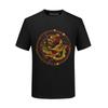 Camiseta Masculina de Manga Curta Hot Diamond Marca da Moda Tendência Espírito Dragão Chinês Menino Tamanho Grande Algodão Mercerizado Roupa de Verão Masculina
