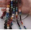 Pedra Vulcânica Aromaterapia Colorida Furo Reto Contas Redondas DIY Pulseira Colar Feito à Mão Joias com Contas Material Acessórios Pequenos