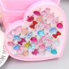 Anillos de Juguete para Niños Dibujo Animado Coreano Acrílico 36 En Caja Anillo de Diamante Transfronterizo Joyería Infantil al Por Mayor