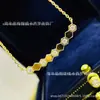 V Ouro Versão Alta Novo Processo CNC Colar Colmeia Feminino Banhado a Ouro 18K Pingente Colmeia Diamante Sorriso Corrente da Clavícula