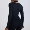 Camiseta de Yoga Deportiva Casual de Manga Larga Transpirable Ajustada Color Piel Ballet Europeo y Americano Transfronterizo Top para Correr Entrenamiento Fitness