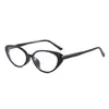 Gafas de Miopía Negras con Montura Cat-Eye para Mujer, Gafas Lisas de Alta Gama para Rostros Cuadrados y Redondos, Se Pueden Equipar con Lentes Graduadas que Cambian de Color