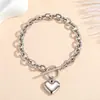 Pulseira de Aço Titânio Corrente Grossa Fecho OT Coração Colorfast Ouro 18K Joias de Luxo Leve Fonte Cruzada Fábrica Em Estoque