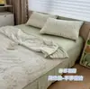 Colcha de Verão Estilo Simples Conjunto de Quatro Peças Lençol Fronha Gaze Dupla Aeróbica Colcha de Ar Condicionado Lavável à Máquina