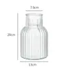 Vaso de Vidro Grande com Boca Larga e Listras Verticais Simples Nórdico para Arranjo de Flores Secas Hidropônicas Decoração de Mesa Desktop Casa Recipiente para Flores