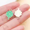 Serie Verde Fresca y Sencilla Trébol de Cuatro Hojas Melón Cantalupo Pata de Gato Colgante Accesorios de Joyería de Aleación DIY Llavero Pulsera