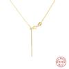 Collar brillante de plata esterlina S925 para mujer, estilo japonés y coreano, cadena de cuentas, cadena de clavícula de platino dorado, cadena de caja ajustable universal
