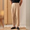 Pantalones Napolitanos de Hombre Italianos Pantalones Rectos Parisinos con Cintura con Hebilla