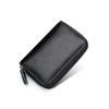 Alta qualidade primeira camada cowhide RFID escova antirroubo anti-órgão porta-cartão de couro porta-cartão multi-cartão cowhide zíper titular