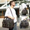 Maletín de Piel Crazy Horse para Hombre, Nuevo, de Negocios, Gama Alta, para Viajes de Negocios, Bolsa para Ordenador, Gran Capacidad, Bolso de Mano Retro