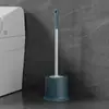 Escova de Vaso Sanitário Doméstica Sem Canto Morto Banheiro Lava Vaso Sanitário com Base Banheiro Cabo Longo Conjunto Limpeza Bacia de Agachamento Infantil Montado na Parede