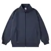 Sudadera con cremallera completa y cuello alto de seda de leche de peso pesado de 300 g/m², chaqueta casual holgada para hombre, para pareja, personalizable