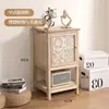 Gabinete de Cajones Tallado Vintage, Gabinete de Almacenamiento para Sala de Estar, Gabinete de Almacenamiento Rústico Práctico para el Hogar, Gabinete de Pasillo, Nuevo Gabinete de Entrada, Madera Maciza