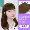 Peluca con flequillo y banda para el cabello con diamantes de imitación para reparar y reducir la edad con simulación natural y realista de cabello humano que cubre la frente y la pieza de peluca con puerta cerebral