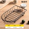 Louça Criativa Estilo Americano Cesto de Ferro para Lanches Cesto para Batatas Fritas Cesto Redondo para Batatas Fritas Cesto para Dim Sum Frango Frito Cesto para Pão Snacks Novo Estilo