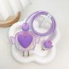 Modelo de Ángel con Alas es Adecuado para Cubierta Protectora de Cargador Apple de 20W Clip para Cable de Carga Rápida de 18W Cubierta de Cable de Datos Corazón Degradado