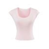 Desejo Puro Camiseta Feminina Manga Curta Decote U Profundo Verão 2025 Nova Cintura Justa Modeladora de Corpo Hot Girl Top Versátil