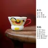 Colección de juego de té de cerámica pintado a mano con engobe: gaiwan, tetera, taza de maestro, taza de degustación, soporte para tetera, taza de café