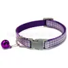 Collar de Mascota a Cuadros Vintage con Cascabel Decoración de Atmósfera Perro Gato Anti-Pérdida Accesorios de Tracción para Exteriores